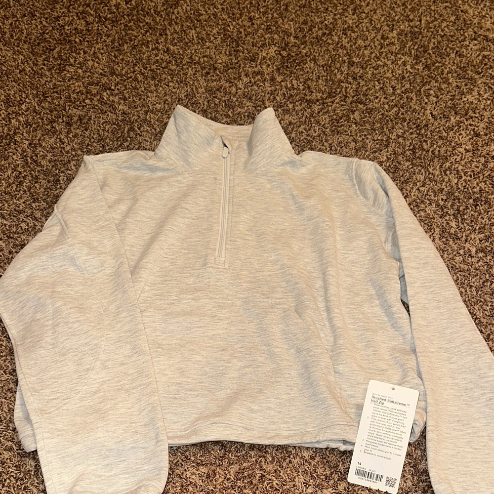 Lululemon Softstreme Light Gray Quarter-Zip Pullover